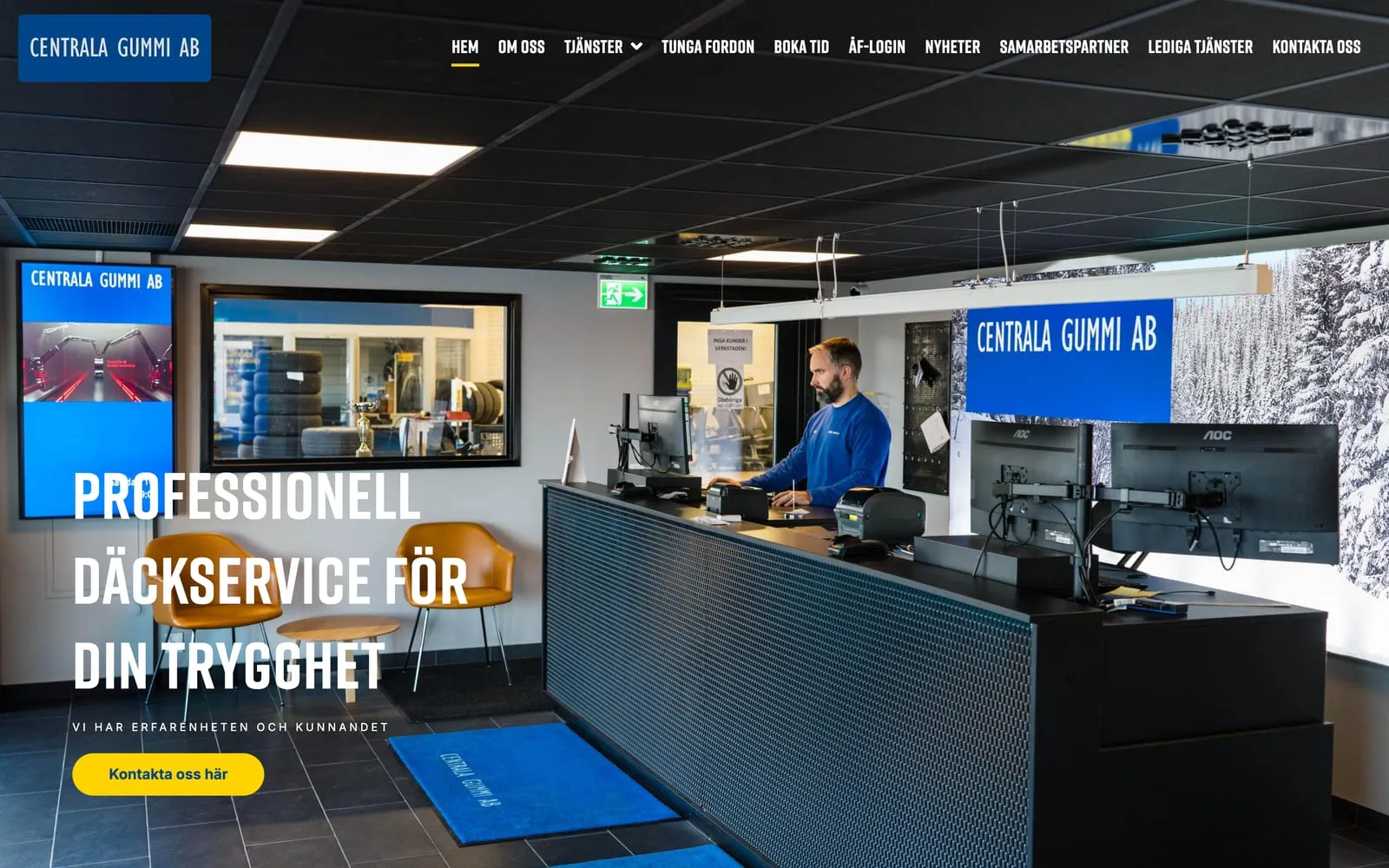 Startsidan på centralagummi.com