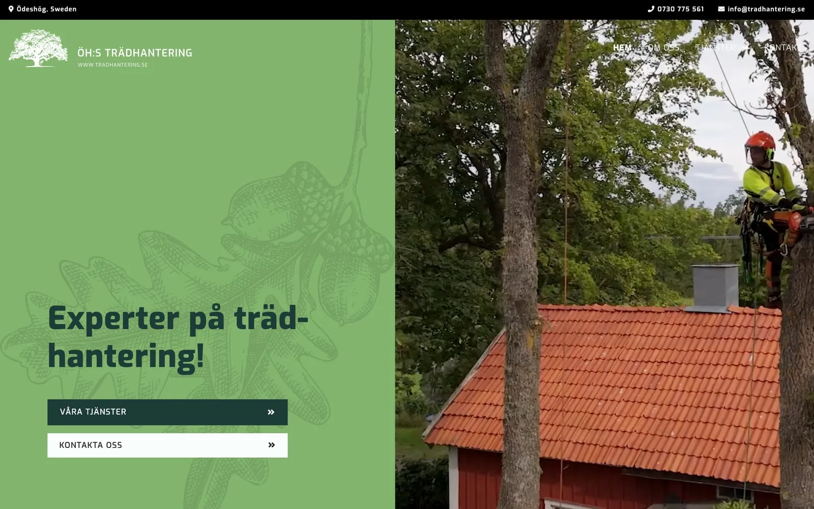 Startsidan på tradhantering.se
