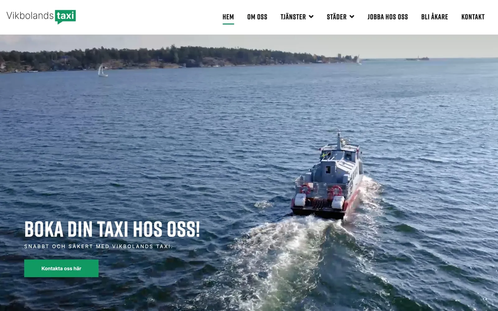 Startsidan på taxi160000.se