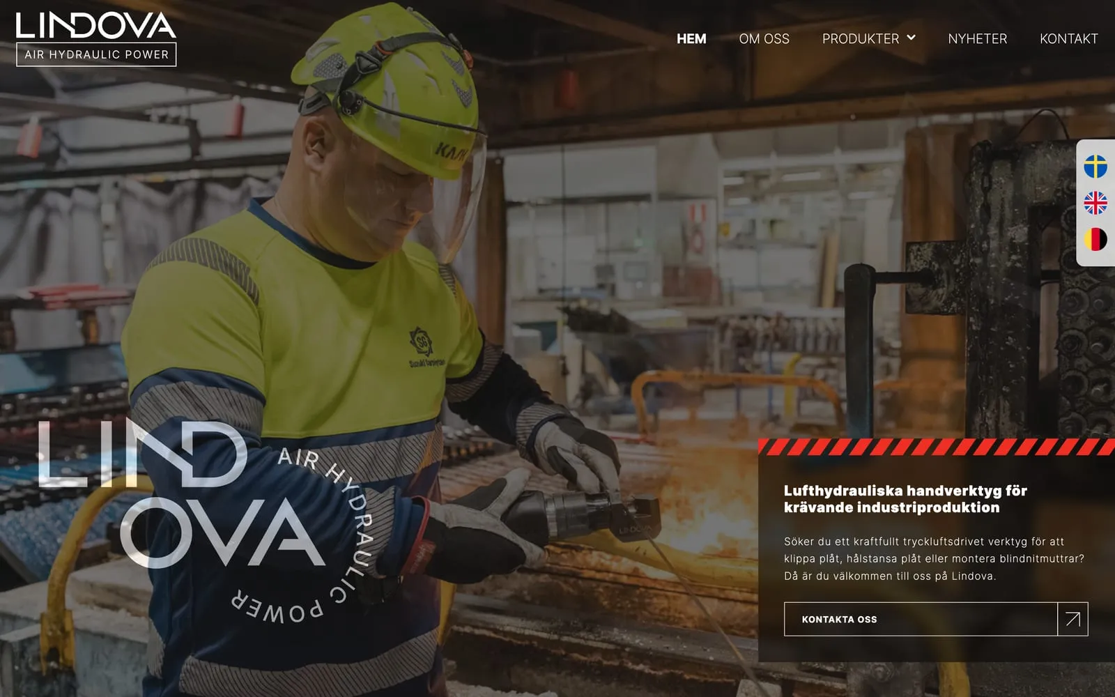 Startsidan på lindova.se