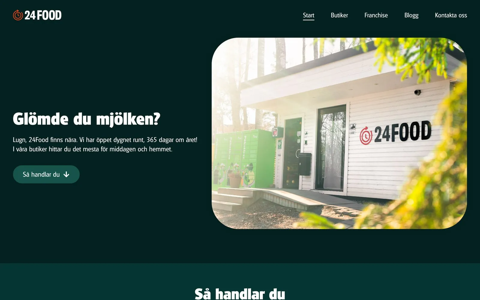 Startsidan på 24food.se