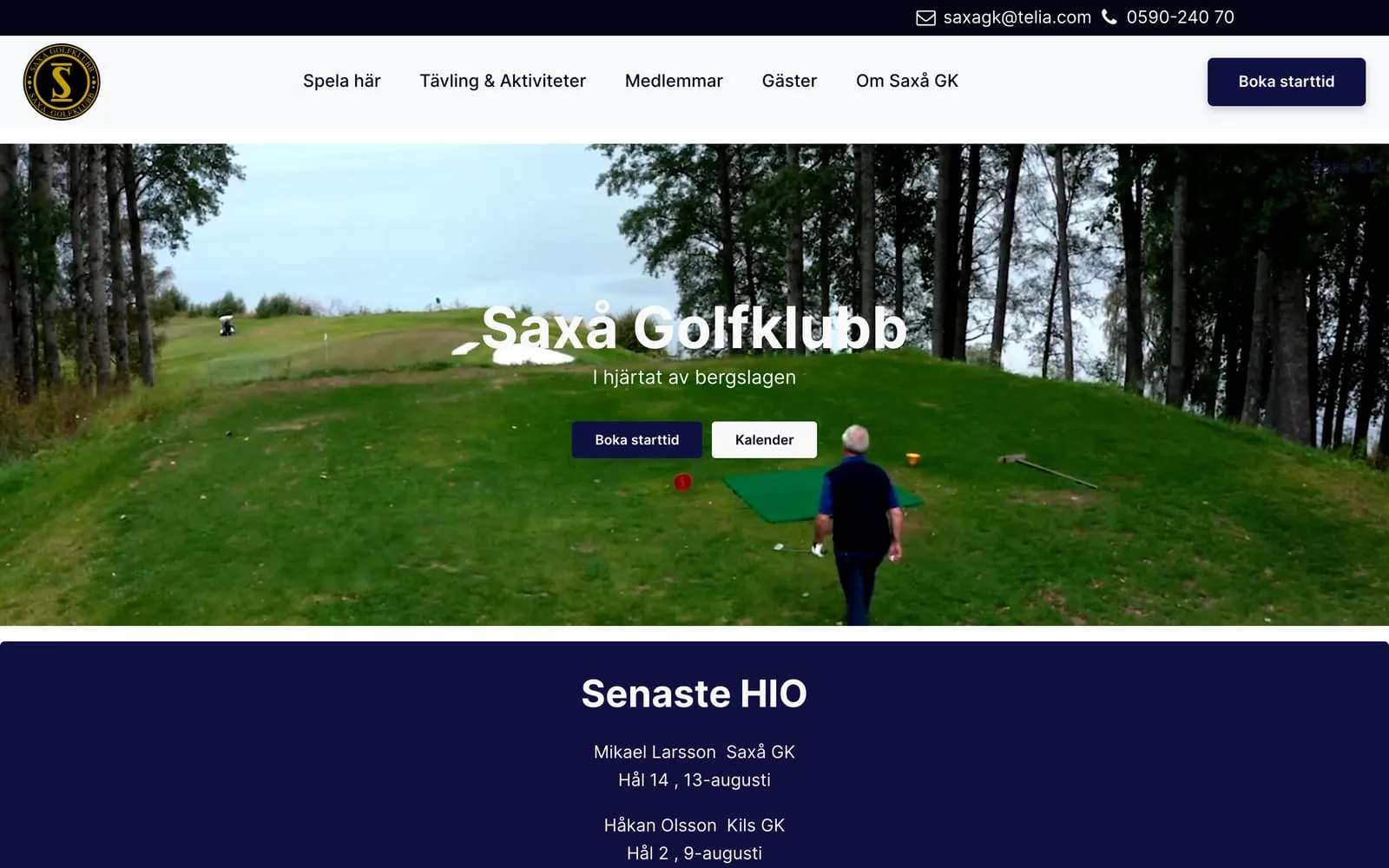 Startsidan på saxagk.se