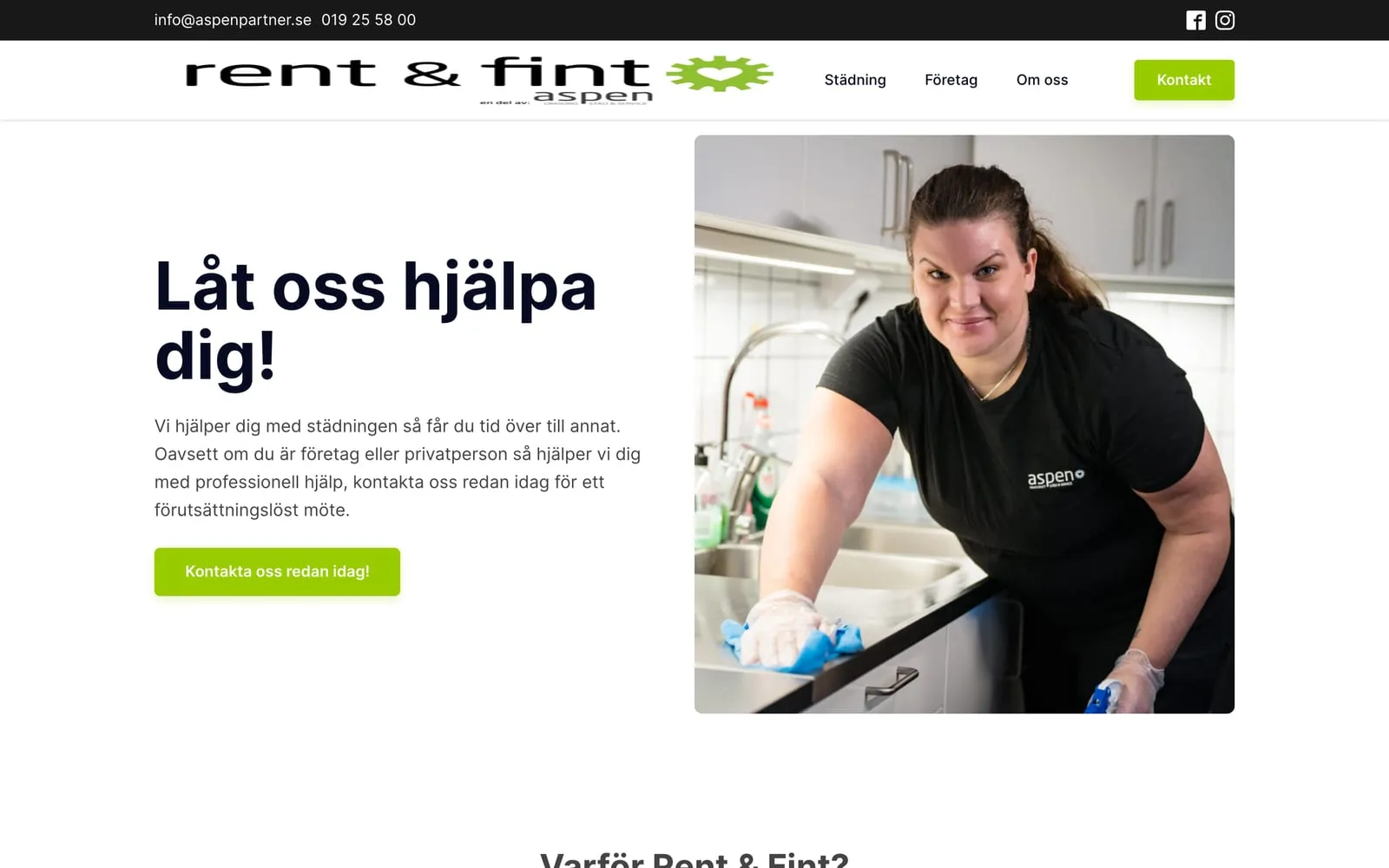 Startsidan på rentofint.com
